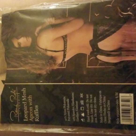 NWT Leopard Mesh Apron with Ruffles Small/Medim - Picture 6 of 6